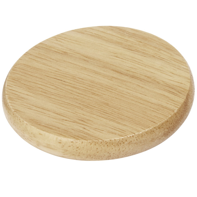 Promotional Scoll Wooden Coaster With Bottle Opener