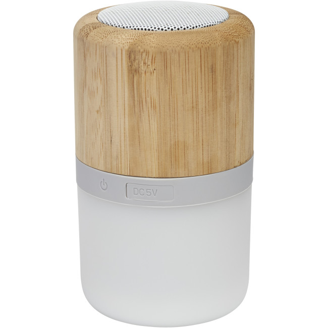 Promotional Aurea Bamboo Bluetooth Speaker With Light