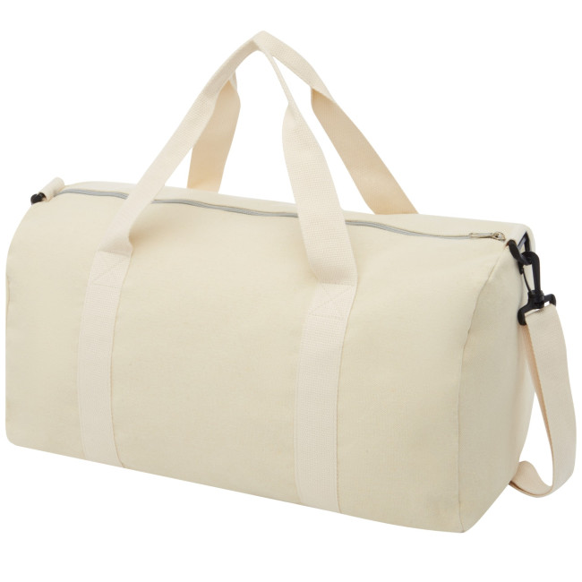 Promotional Pheebs 450 g/m² Recycled Cotton And Polyester Duffel Bag 24L - Image 2