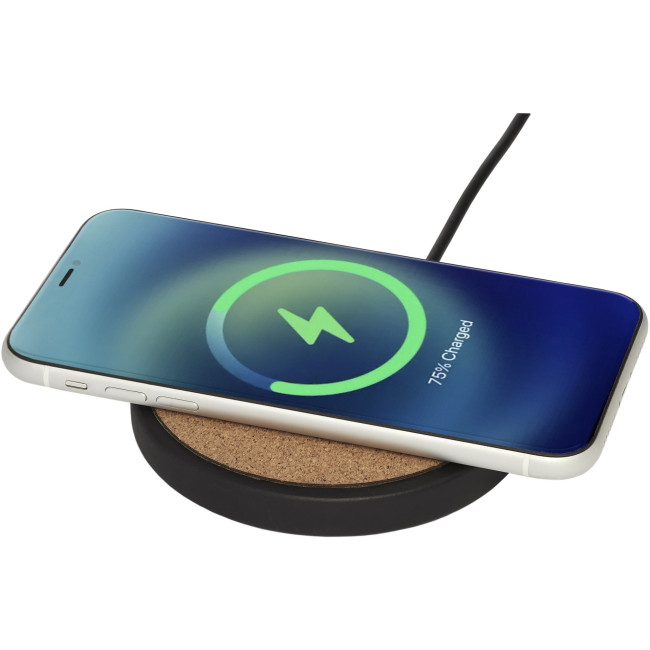 Promotional Kivi 10W Limestone/Cork Wireless Charging Pad