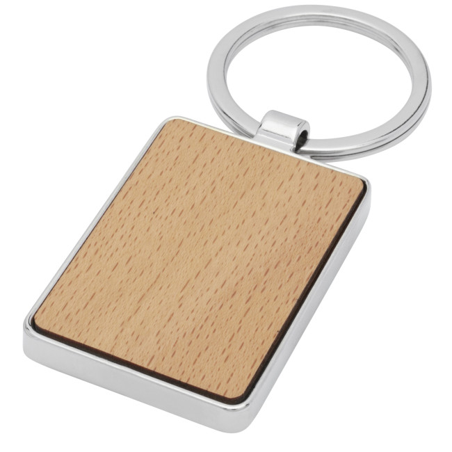 Promotional Mauro Beech Wood Rectangular Keychain