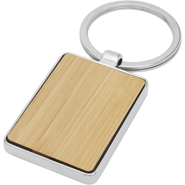 Promotional Neta Bamboo Rectangular Keychain