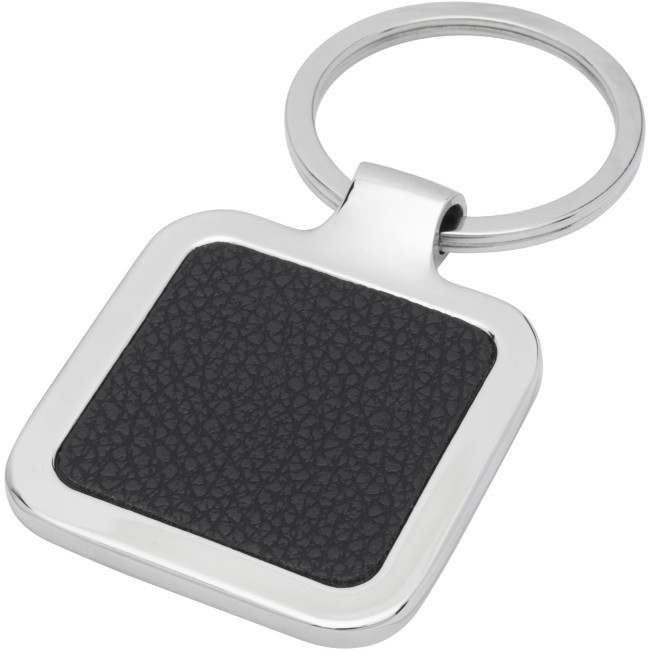 Promotional Piero Laserable PU Leather Squared Keychain