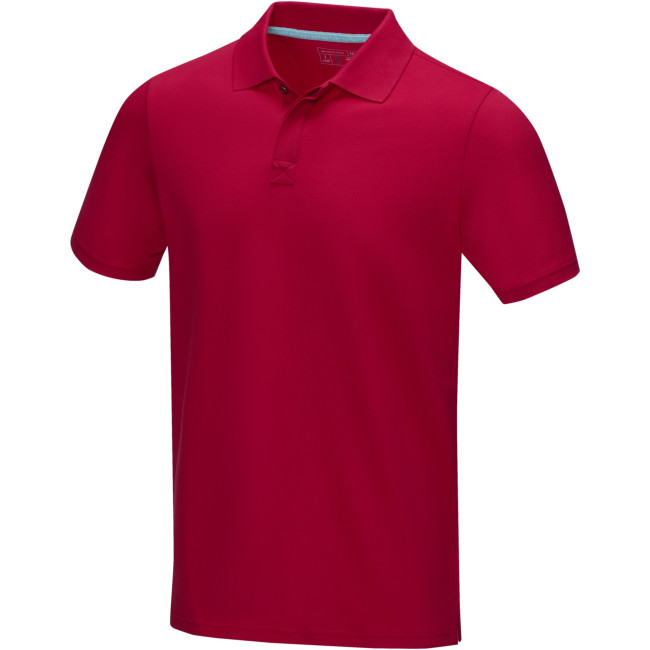 Promotional Graphite Short Sleeve Men’s GOTS Organic Polo - Image 4