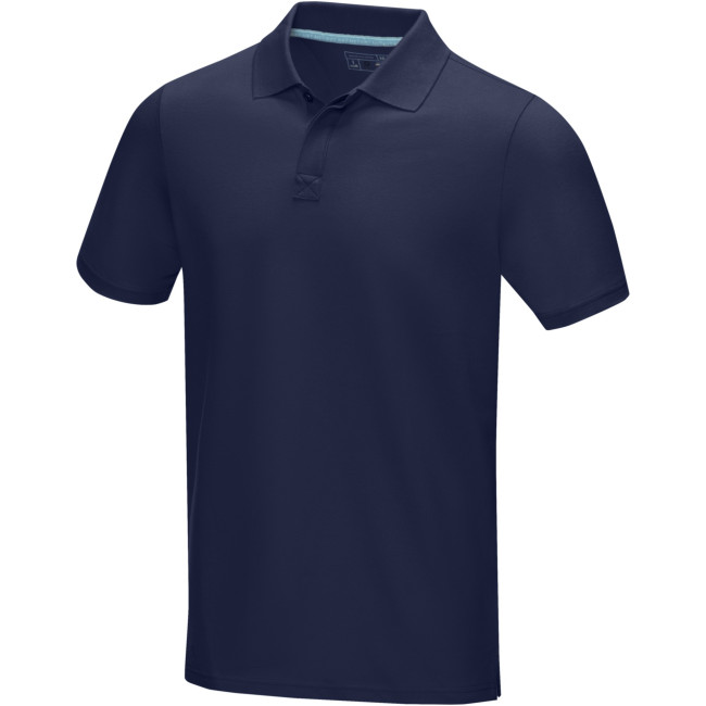 Promotional Graphite Short Sleeve Men’s GOTS Organic Polo - Image 3