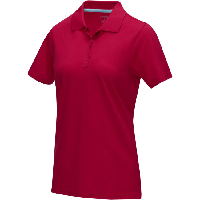 Promotional Graphite Short Sleeve Women’s GOTS Organic Polo - Image 2