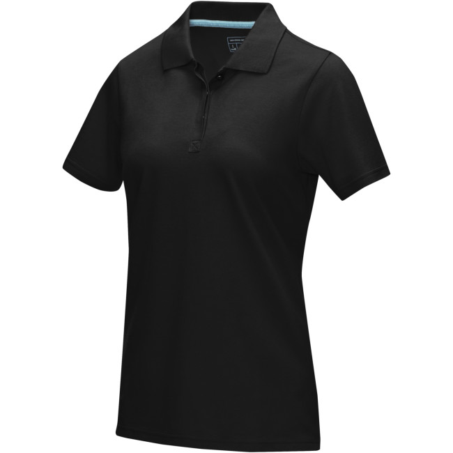 Promotional Graphite Short Sleeve Women’s GOTS Organic Polo - Image 5