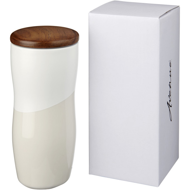 Promotional Reno Double-Walled Ceramic Tumbler 370ml - Image 1