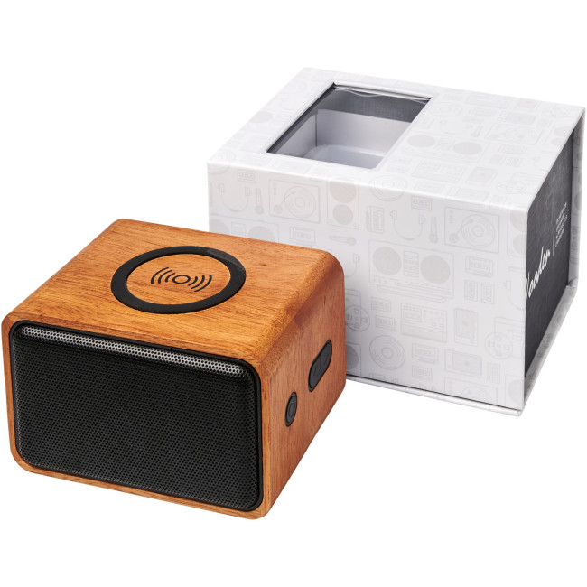 Promotional Wooden Speaker With Wireless Charging Pad 3W