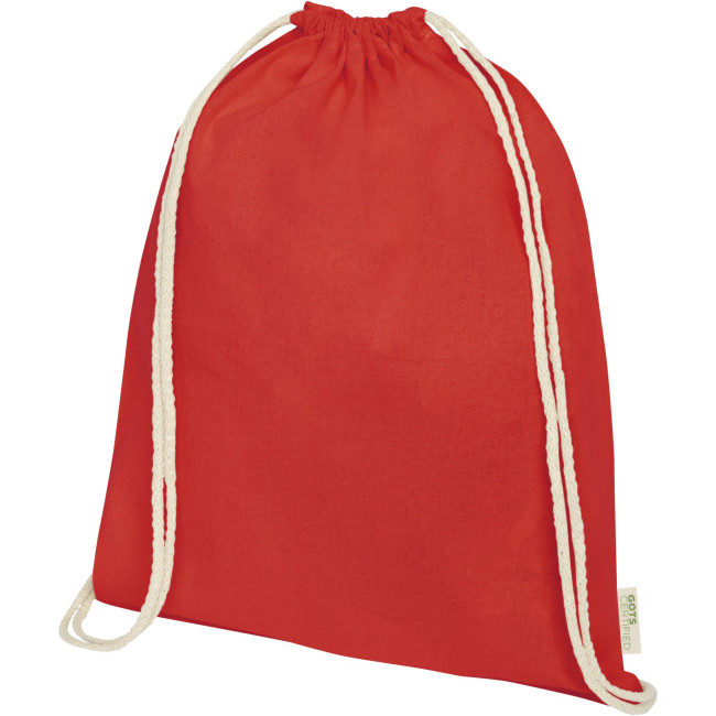 Promotional Orissa 100 g/m² GOTS Organic Cotton Drawstring Backpack 5L - Image 6