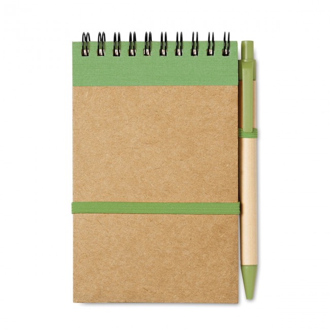 Promotional A6 Recycled Notepad With Pen - Image 1