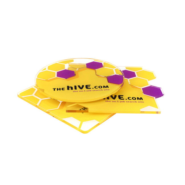 Promotional Recycled Acrylic Coaster Any Shape - Image 2