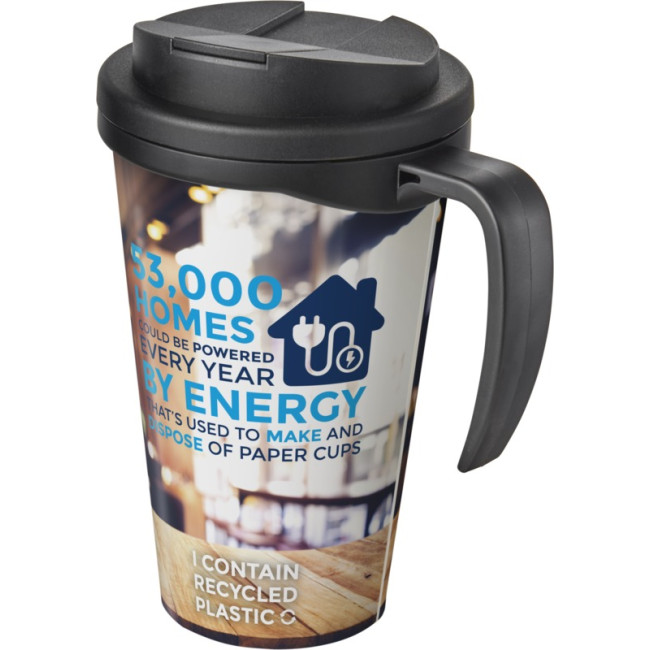 Promotional Brite-Americano Grande Mug With Spill-Proof Lid 350ml - Image 1