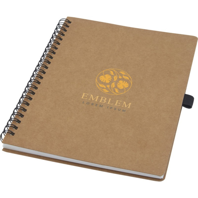 Promotional Cobble A5 Wire-o Recycled Cardboard Notebook With Stone Paper - Image 1