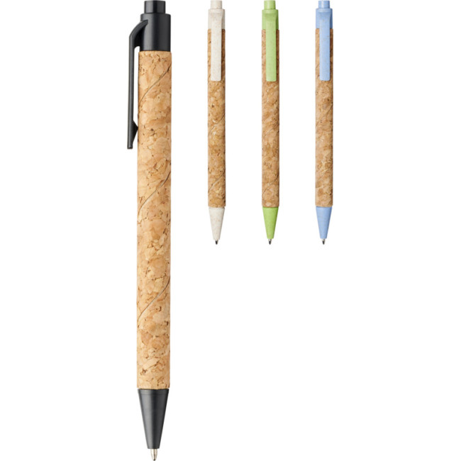 Promotional Midar Cork And Wheat Straw Ballpoint Pen - Image 1