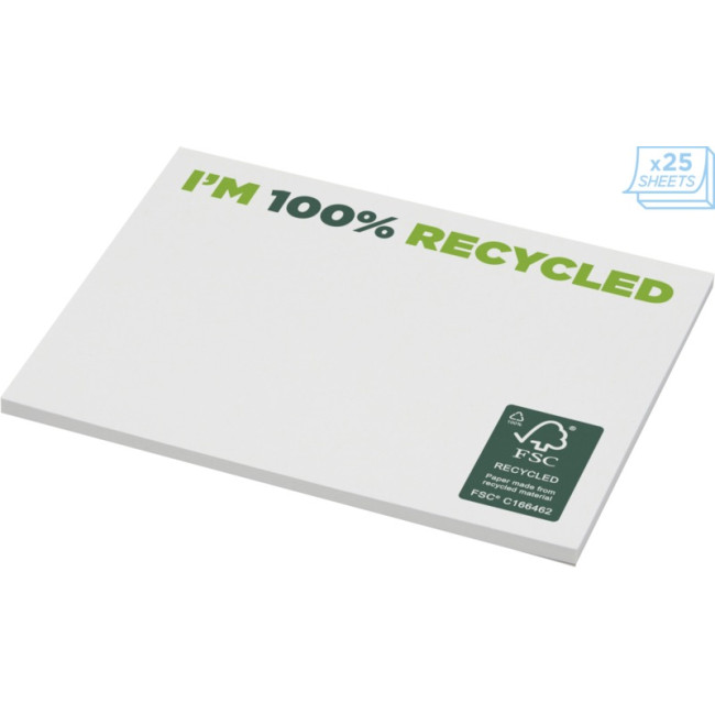 Promotional Sticky-Mate Recycled Sticky Notes 100X75mm - Image 1