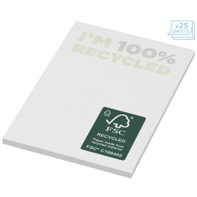 Promotional Sticky-Mate Recycled Sticky Notes 50 X 75mm - Image 1