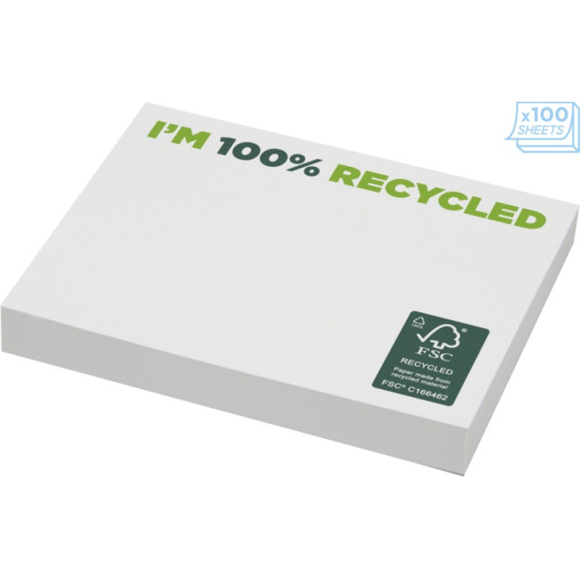 Promotional Sticky-Mate Recycled Sticky Notes 100X75mm - Image 3