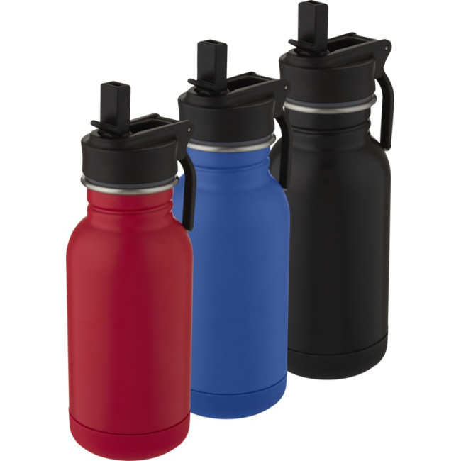 Promotional Lina Stainless Steel Sport Bottle With Straw And Loop 400ml - Image 1