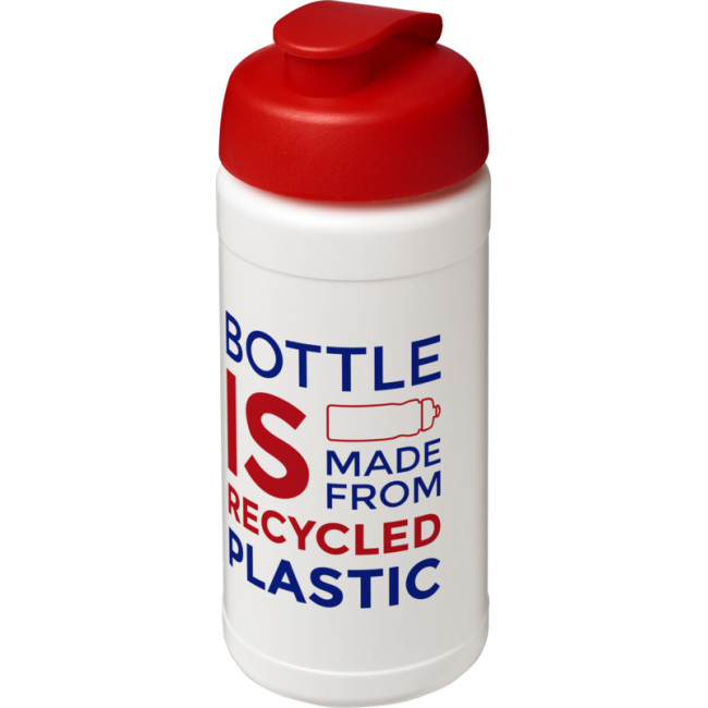 Promotional Baseline Recycled Sport Bottle With Flip Lid 500ml - Image 1