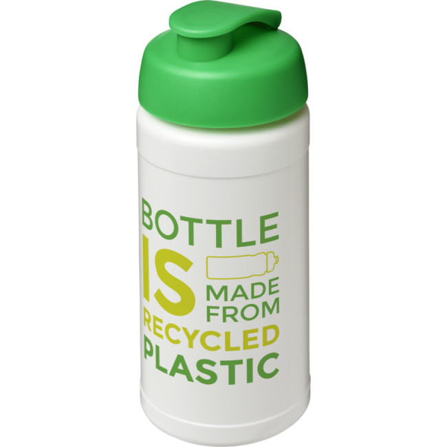 Promotional Baseline Recycled Sport Bottle With Flip Lid 500ml - Image 2