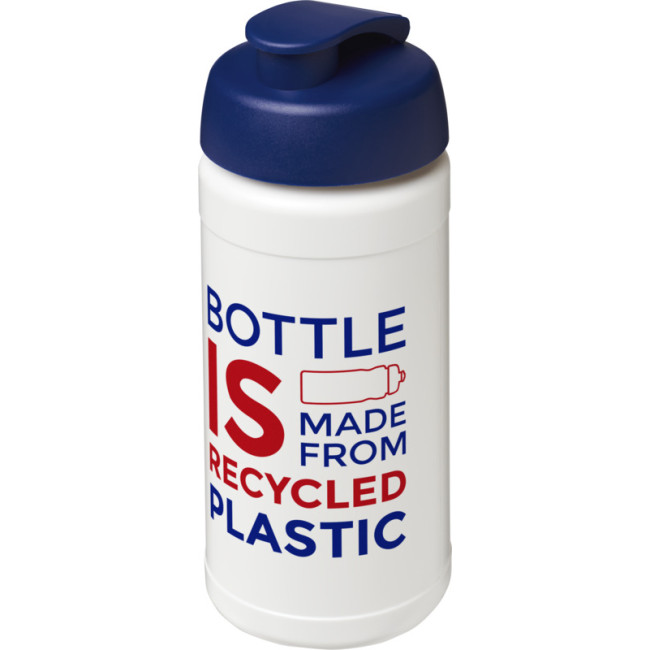 Promotional Baseline Recycled Sport Bottle With Flip Lid 500ml - Image 3