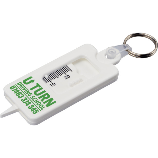 Promotional Kym Recycled Tyre Tread Check Keychain - Image 2