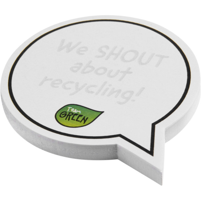 Promotional Sticky-Mate  Speech Bubble-Shaped Recycled Sticky Notes