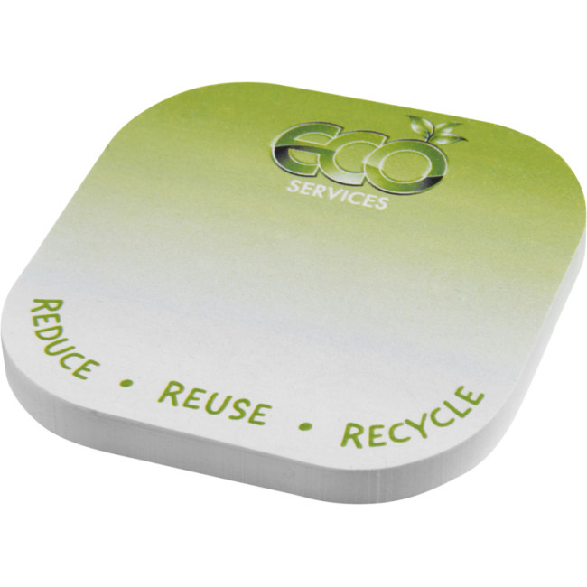 Promotional Sticky-Mate  Square-Shaped Recycled Sticky Notes With Rounded Corners