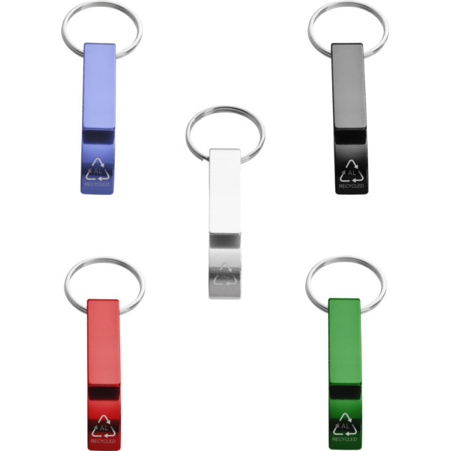 Promotional Tao RCS Recycled Aluminium Bottle & Can Opener Keychain - Image 1