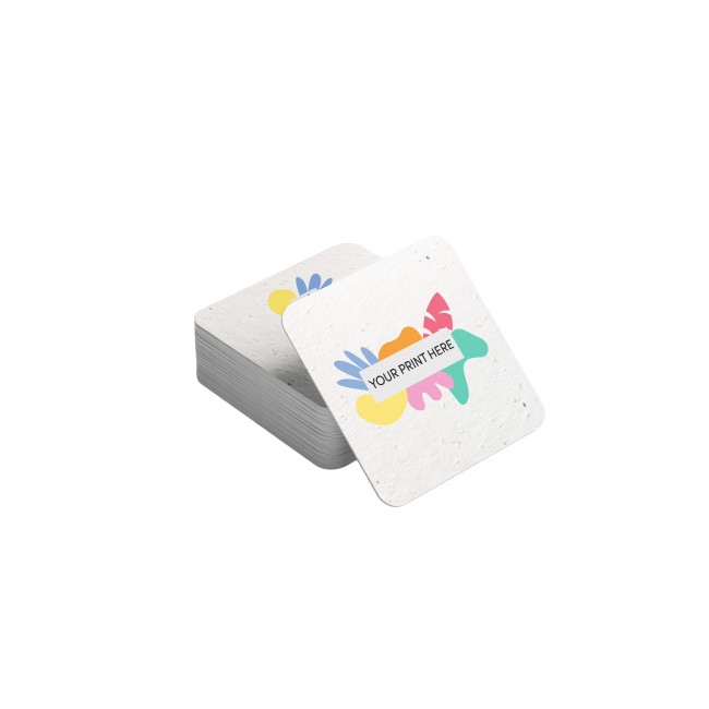 Promotional Seed Paper Square Coaster - Single Sided Print