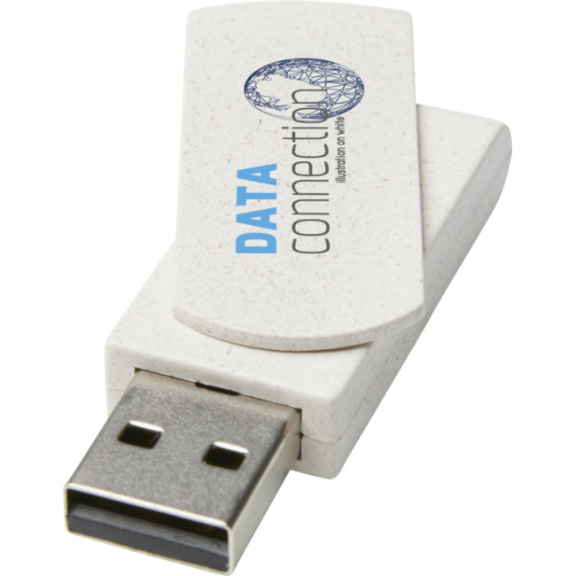 Promotional Rotate 4GB Wheat Straw USB Flash Drive - Image 1