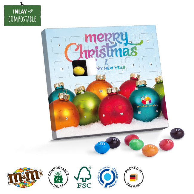 Promotional Eco Mini Christmas Advent Calendar Containing M&M’s