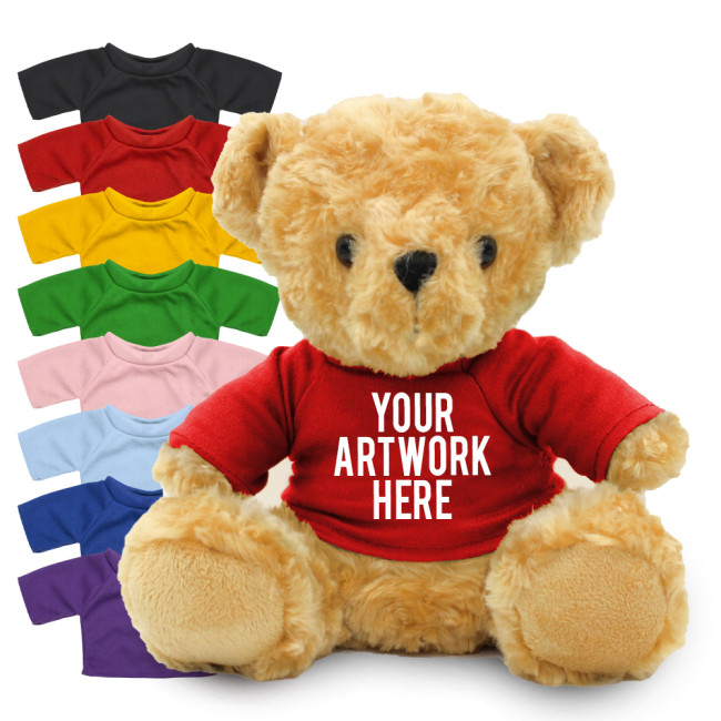 Promotional Victoria Soft Toy Teddy Bear In Colour Tee 19cm