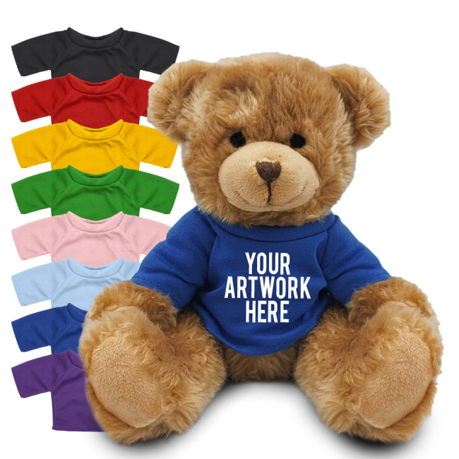 Promotional Charles Jointed Soft Toy Teddy Bear In Colour Tee