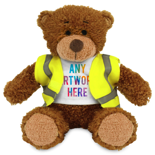 Promotional Anne Soft Toy Teddy Bear In Hi Vis Jacket 17cm