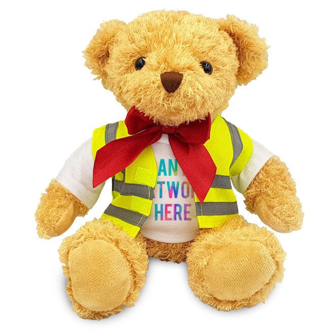 Promotional William Soft Toy Teddy Bear In Hi Vis Jacket