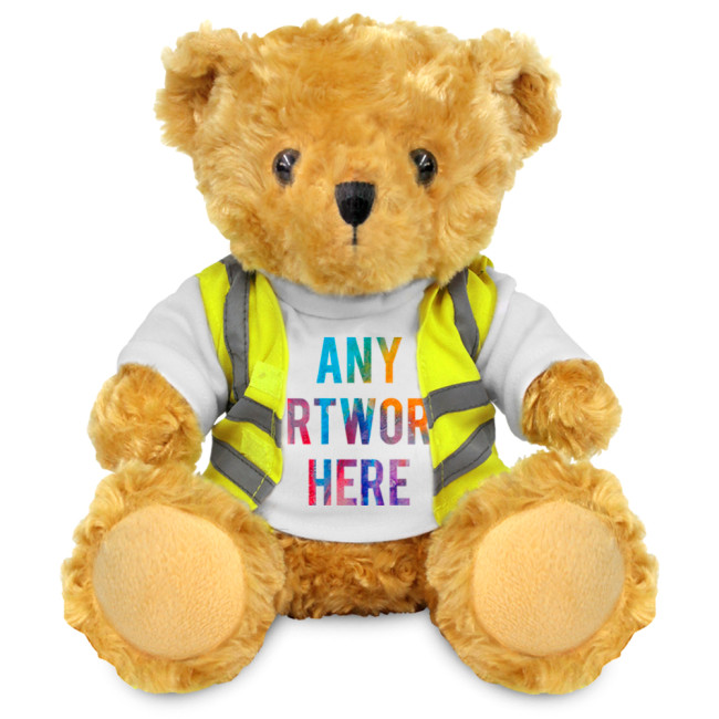 Promotional Victoria Soft Toy Teddy Bear In Hi Vis Jacket 19cm