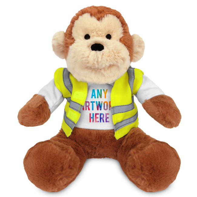 Promotional Max Monkey In Hi Vis Jacket 20cm