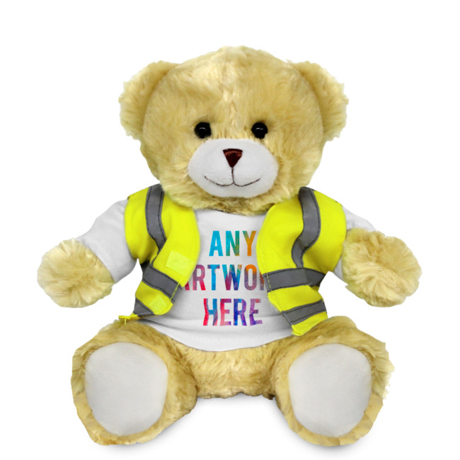 Promotional Elizabeth Soft Toy Teddy Bear In Hi Vis Jacket 20cm