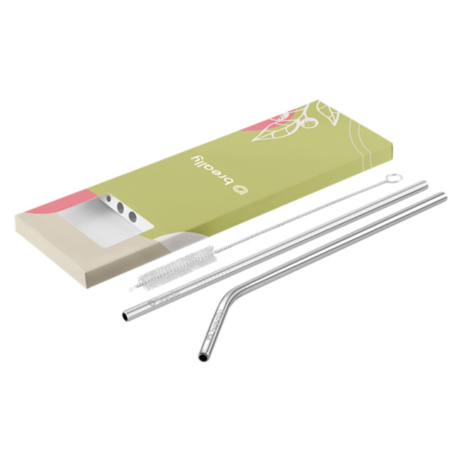 Promotional Reusable Metal Straw In Custom Packaging