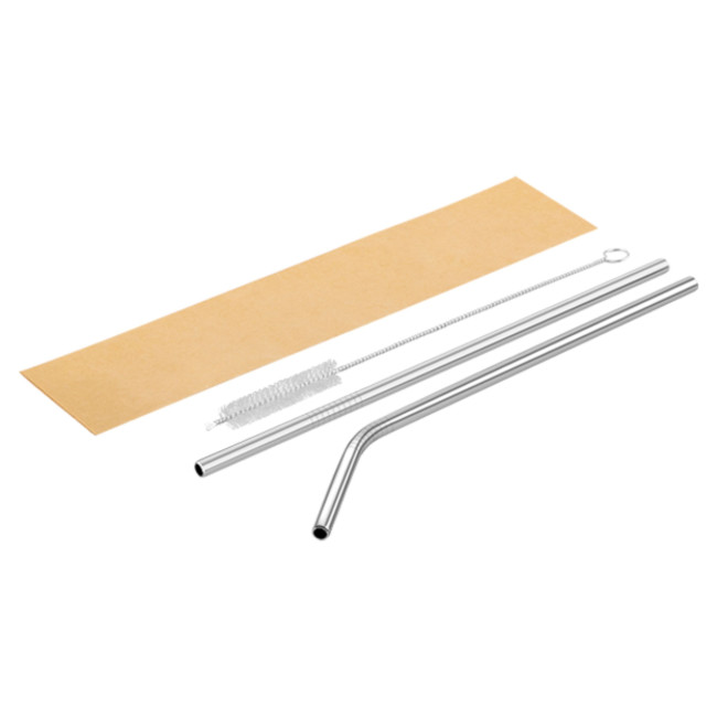 Promotional Reusable Metal Straw In Paper Sleeve