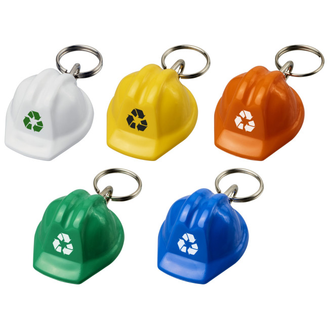 Promotional Kolt Hard Hat-Shaped Recycled Keychain - Image 1