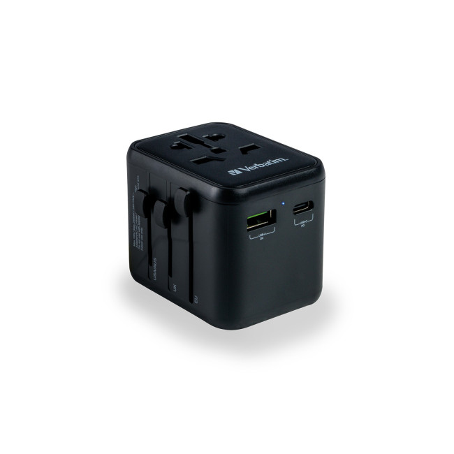 Promotional Verbatim 2-Port USB-C Universal Travel Adapter