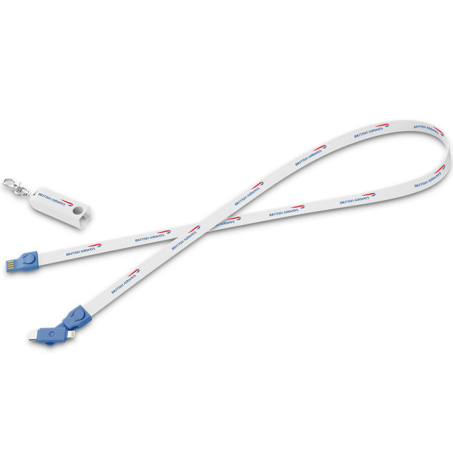 Promotional Lanyard With Multi-Function Charging Cable