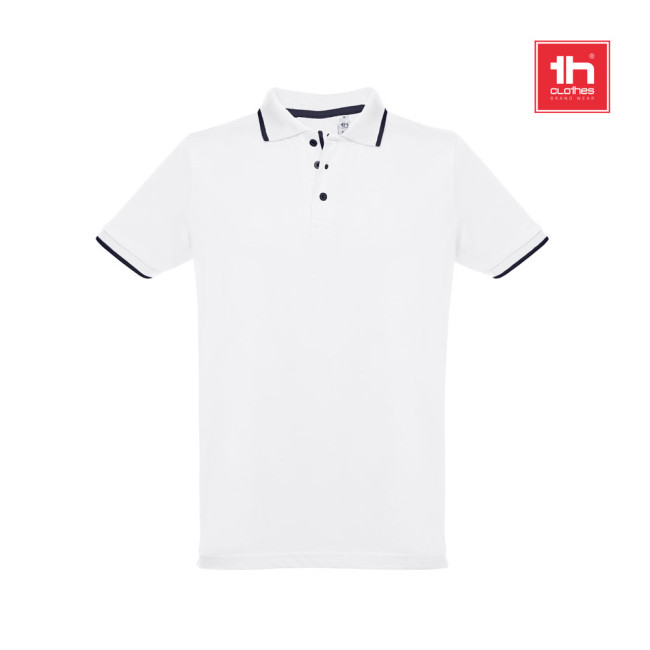 Promotional Rome Men's Polo Shirt With Contrast Colour Trim White