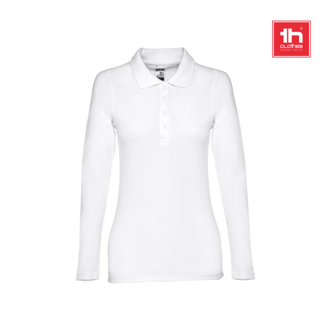 Promotional Bern Women's Long-Sleeved Polo Shirt White