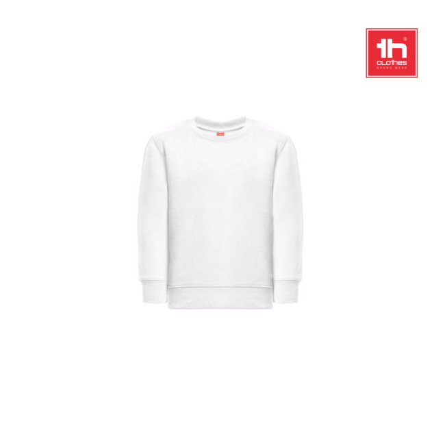 Promotional Delta Kid's Sweatshirt In Recycled Cotton & Polyester White