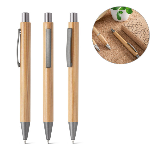 Promotional Elliot Bamboo Ballpen With Metal Clip