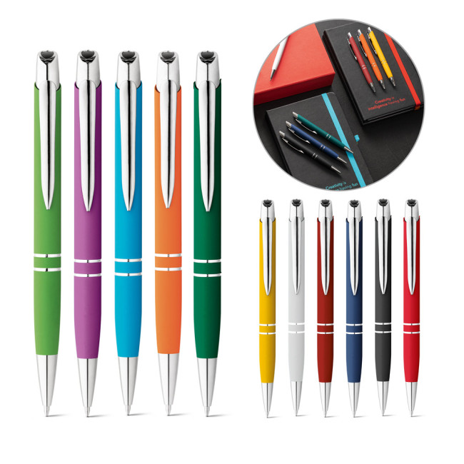 Promotional Marieta Soft Aluminium Ballpen With Clip